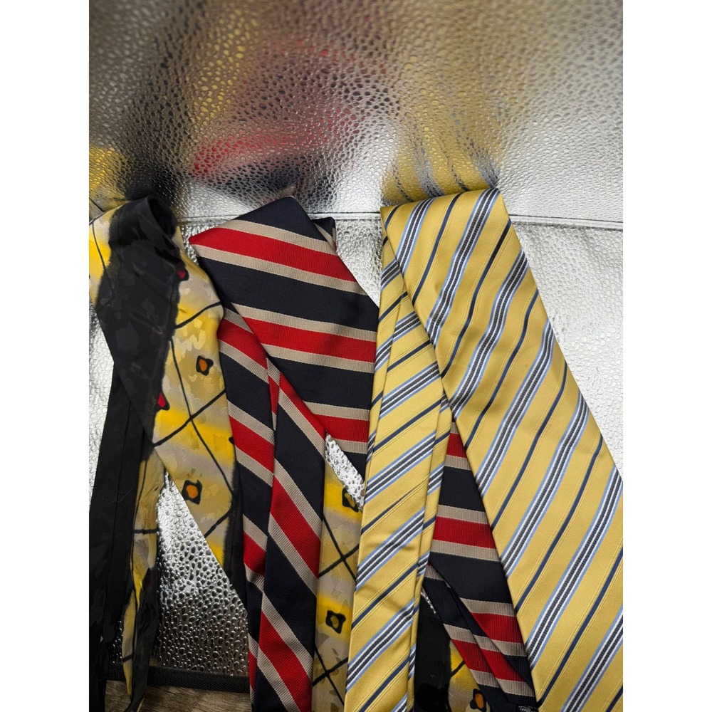 Mens Designer Tie Bundle Robert Talbott Robert Daskal Geoffrey Beene Silk Lot 3